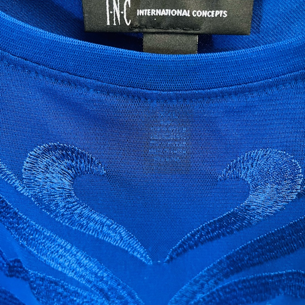 INC brilliant cobalt blue cap sleeve top NWT❣️ - Picture 8 of 9